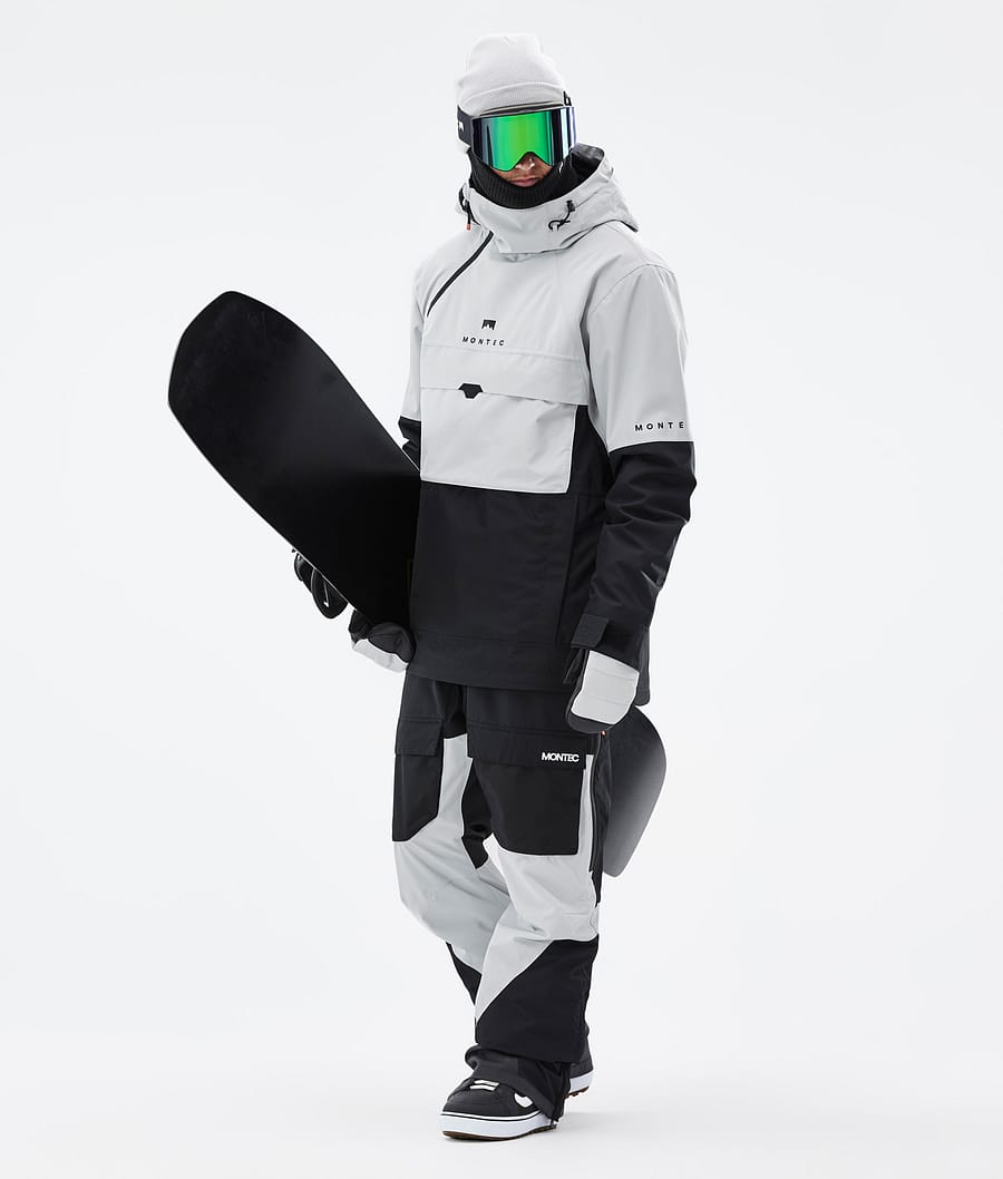 Montec Dune Men's Snowboard Jacket Light Grey/Black | Montecwear.com