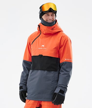 Dune Snowboardjacke Herren Orange/Black/Metal Blue