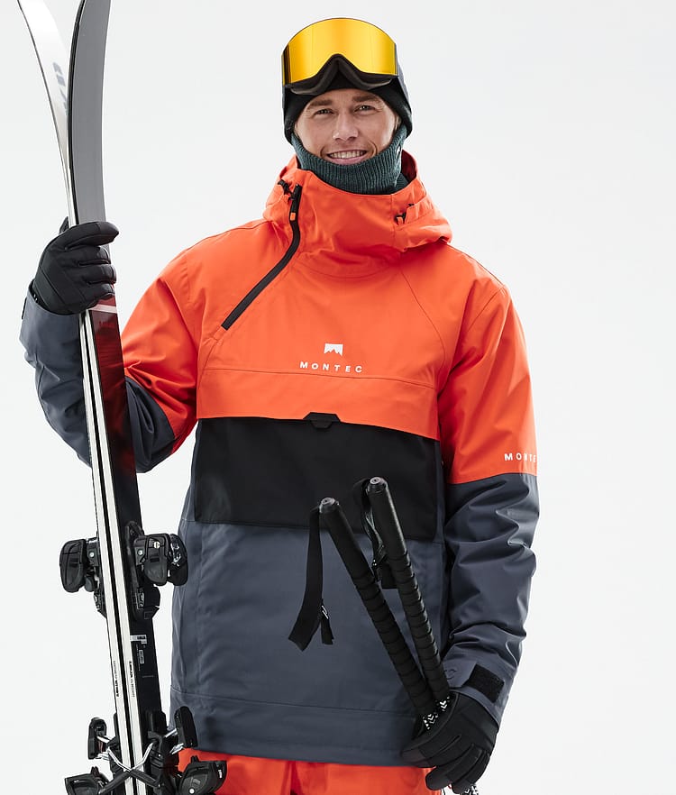 Montec Dune Ski Jacket Men Orange/Black/Metal Blue | Montecwear.com