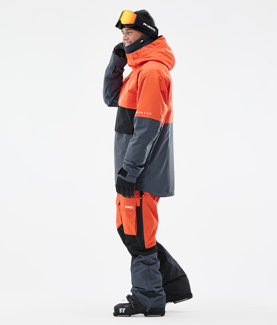 Montec Dune Ski Jacket Men Orange/Black/Metal Blue | Montecwear.com