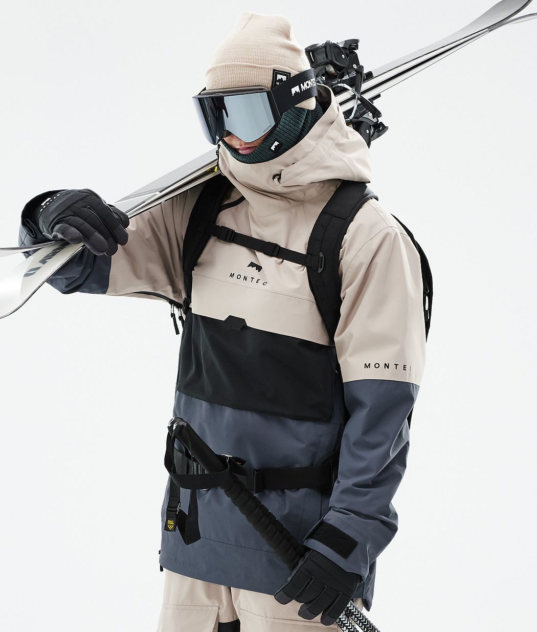 Dune Skijacke Herren Sand/Black/Metal Blue