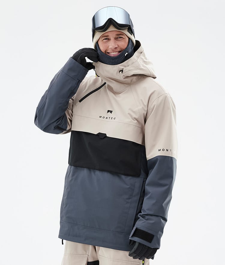 Montec Dune Snowboard Jacket Men Sand/Black/Metal Blue | Montecwear.com