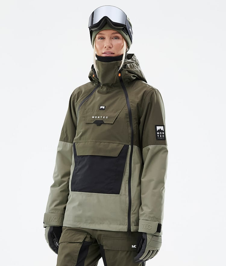 Montec Doom W Women's Snowboard Jacket Olive Green/Black/Greenish | Montecwear.com