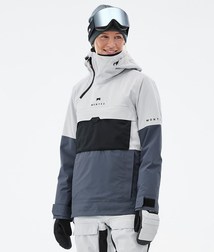 Dune W Snowboard Jacket Women Light Grey/Black/Metal Blue