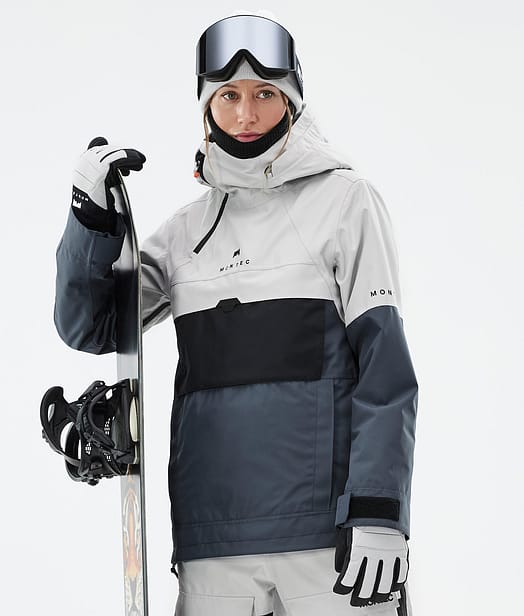 Dune W Snowboardjacke Damen Light Grey/Black/Metal Blue