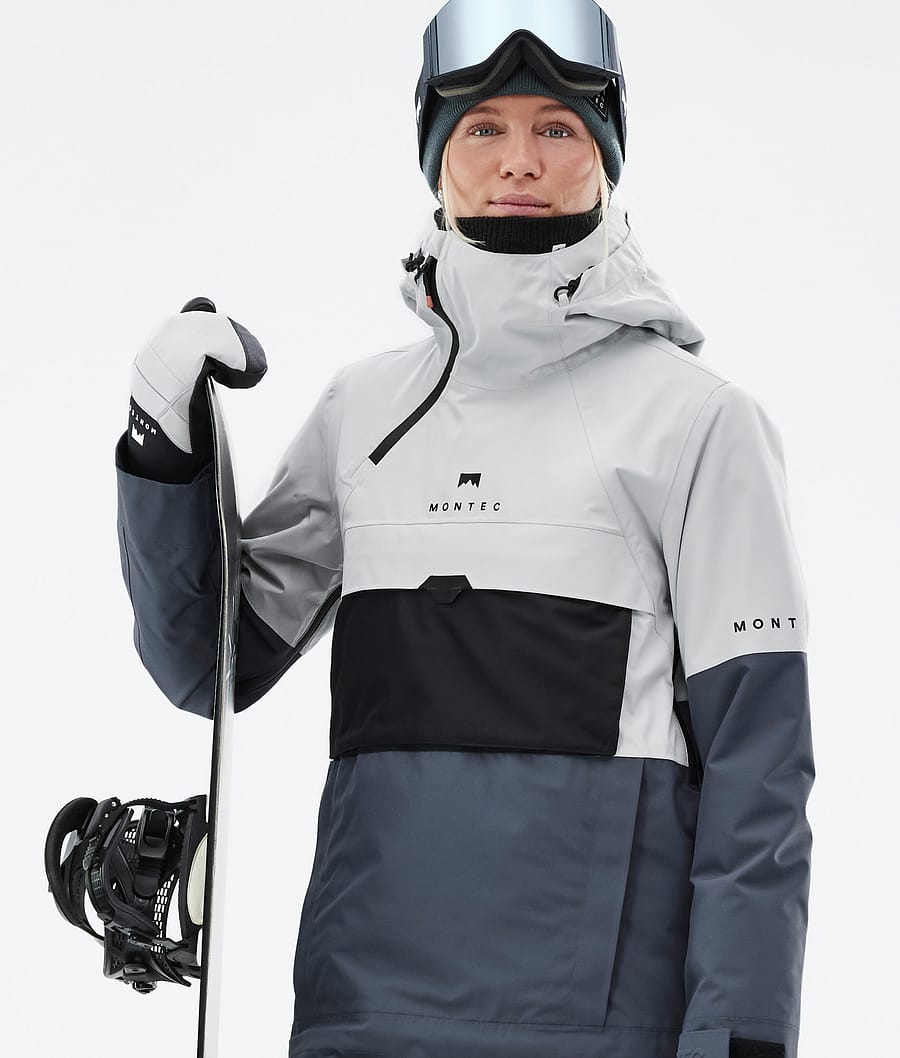 Dune W Snowboard Jacket Women Light Grey/Black/Metal Blue