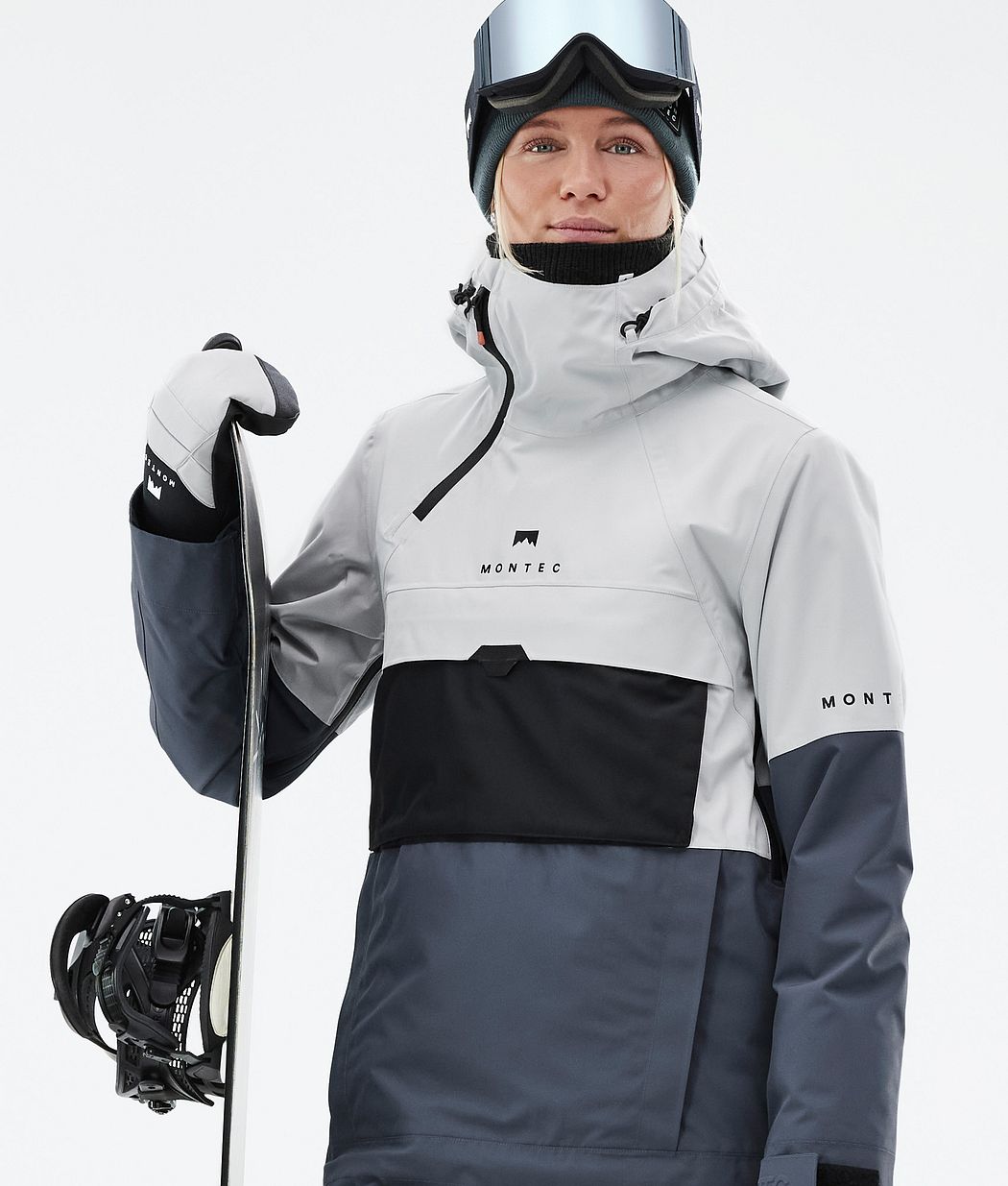 Dune W Snowboard Jacket Women Light Grey/Black/Metal Blue