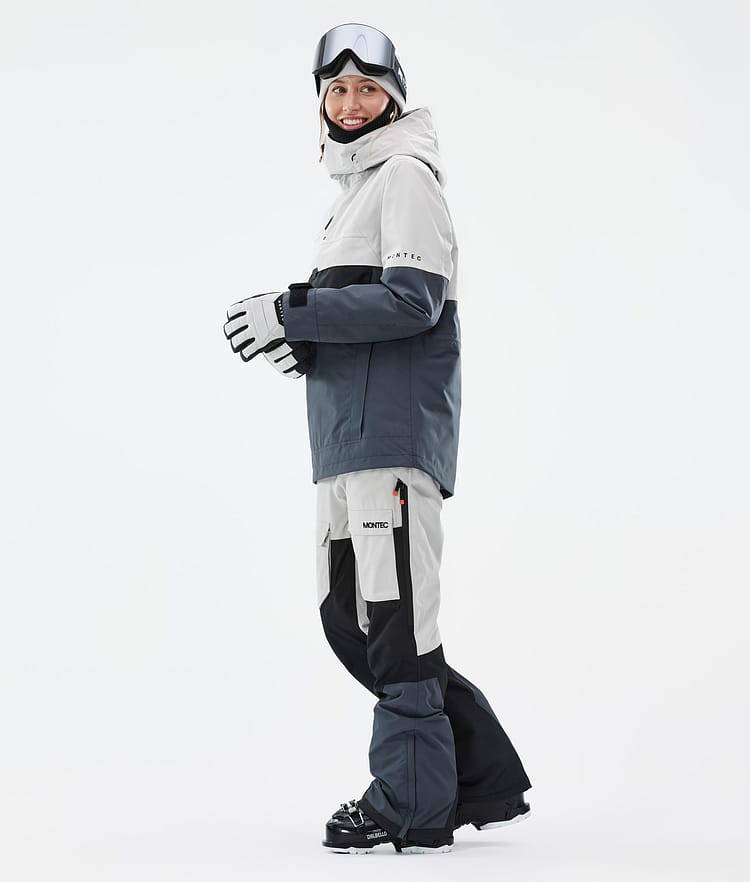 Dune W Skijacke Damen Light Grey/Black/Metal Blue, Bild 4 von 9