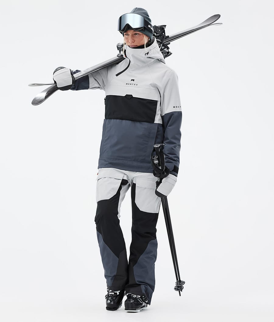 Dune W Ski Jacket Women Light Grey/Black/Metal Blue