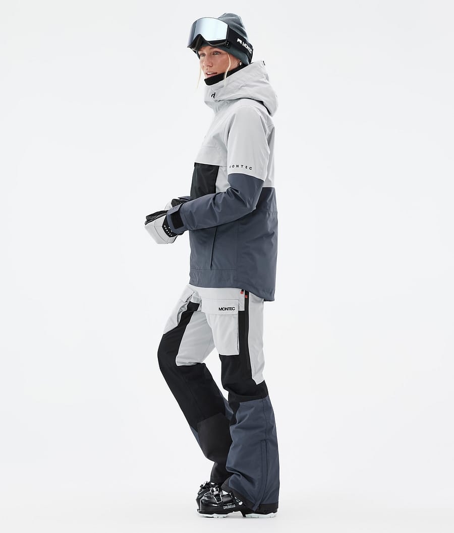 Dune W Ski Jacket Women Light Grey/Black/Metal Blue