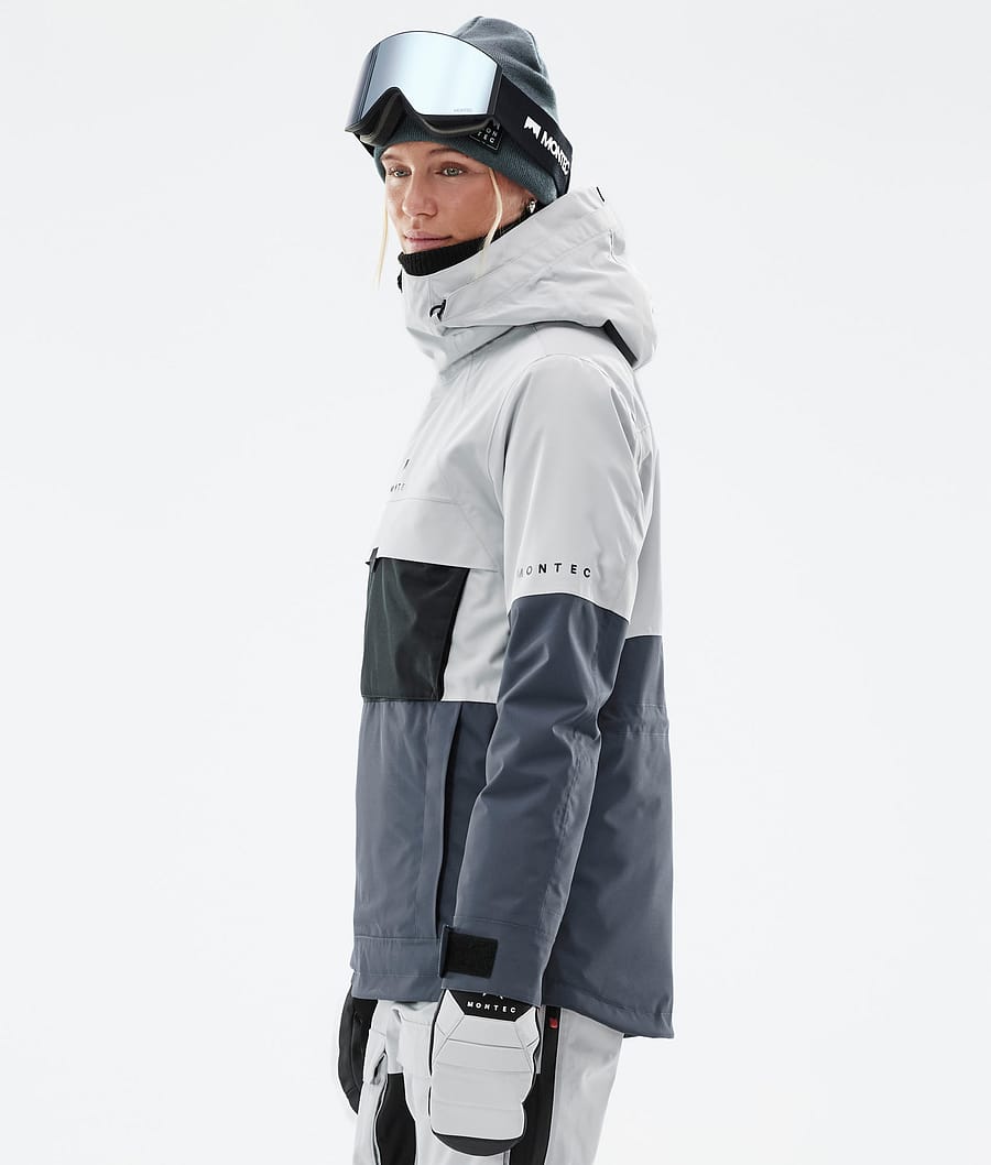 Dune W Ski Jacket Women Light Grey/Black/Metal Blue