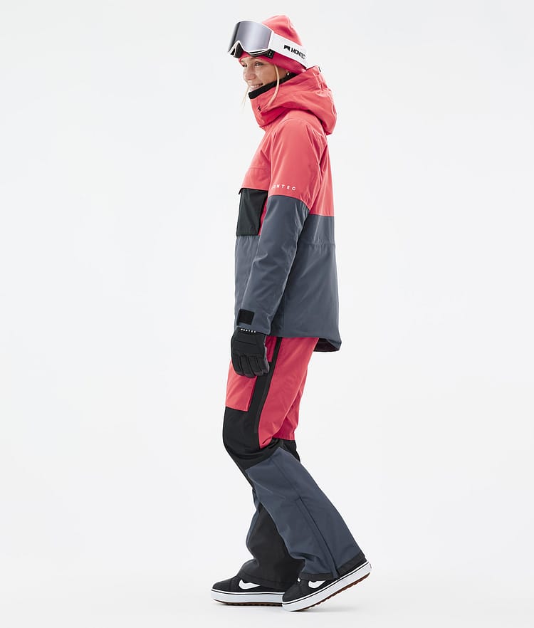 Dune W Snowboardjakke Dame Coral/Black/Metal Blue, Billede 4 af 9