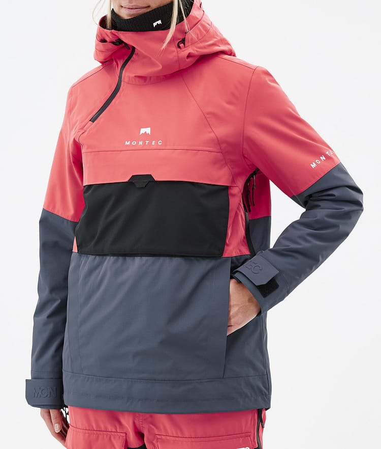 Dune W Skijacke Damen Coral/Black/Metal Blue