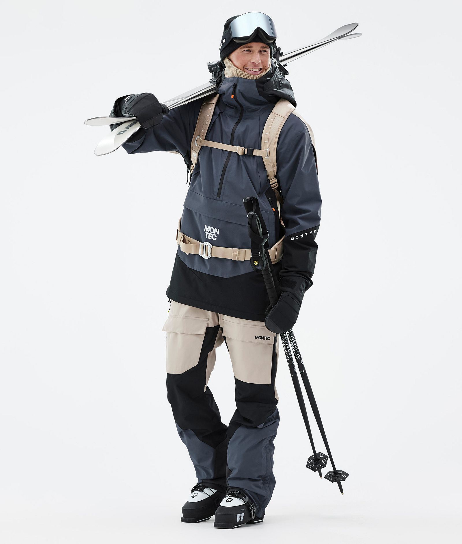 Montec Apex Ski Jacket Men Metal Blue/Black/Sand | Montecwear.com