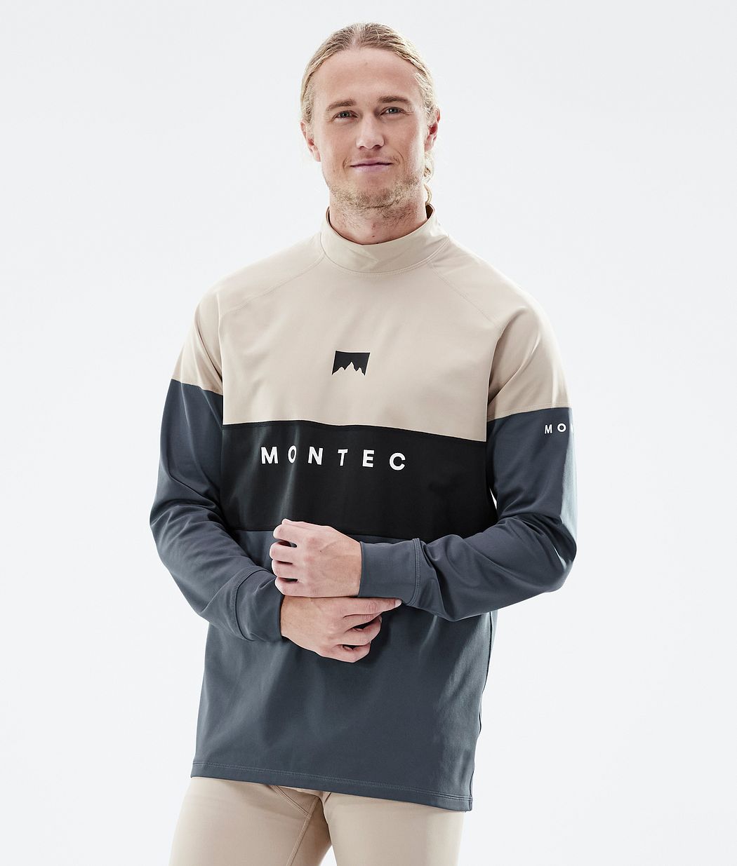 Alpha Basislaag Top Heren Sand/Black/Metal Blue