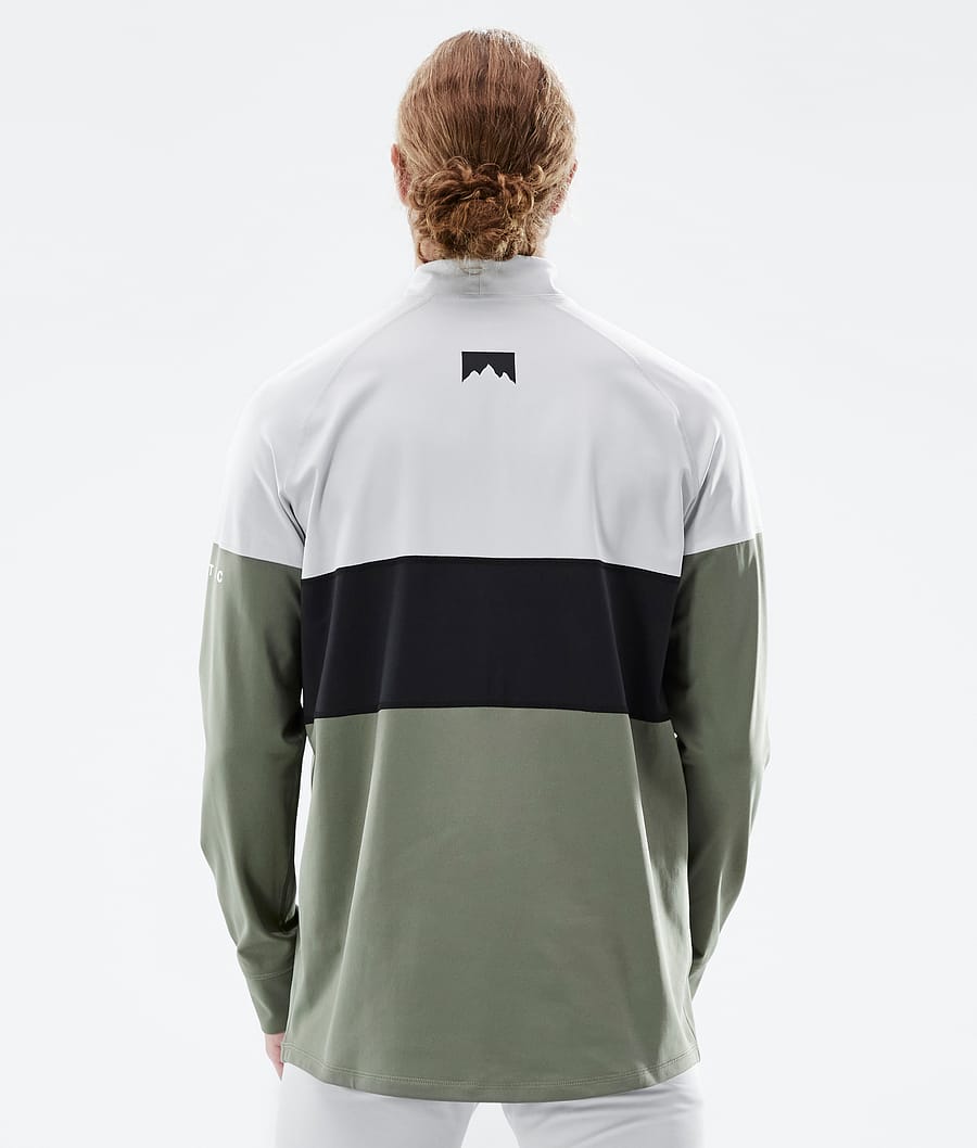 Alpha Base Layer Top Men Light Grey/Black/Greenish