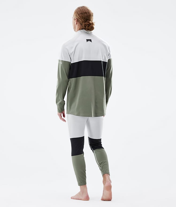 Alpha Base Layer Top Men Light Grey/Black/Greenish