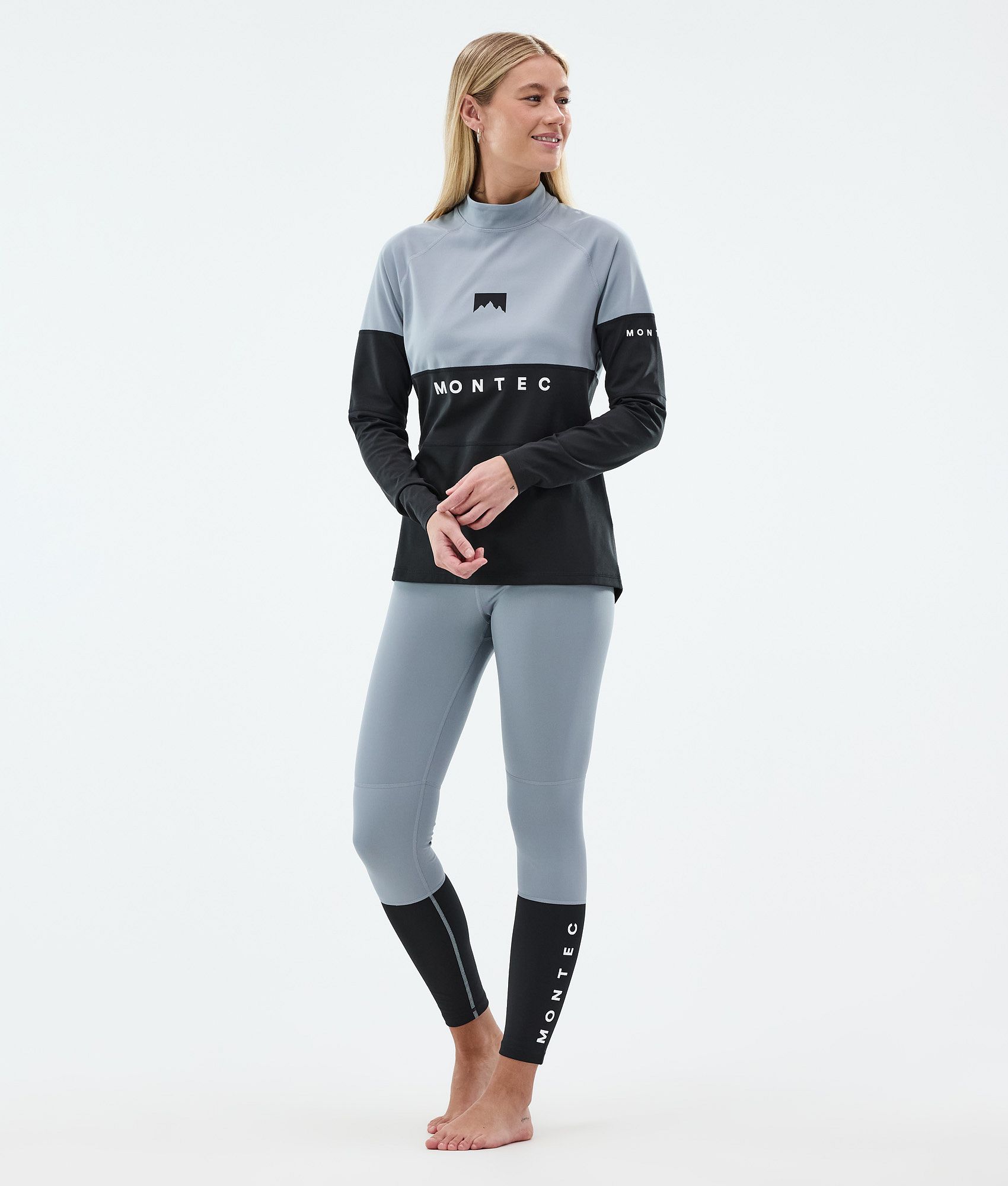 Montec Alpha W Base Layer Top Women Soft Blue/Black | Montecwear.com