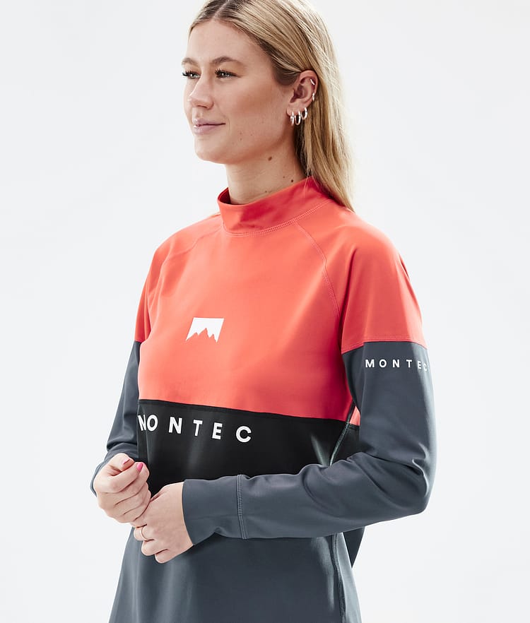 Alpha W Base Layer Top Women Coral/Black/Metal Blue