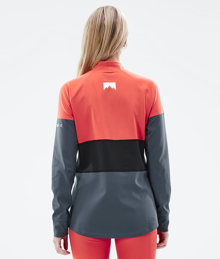 Alpha W Baselayer top Dame Coral/Black/Metal Blue