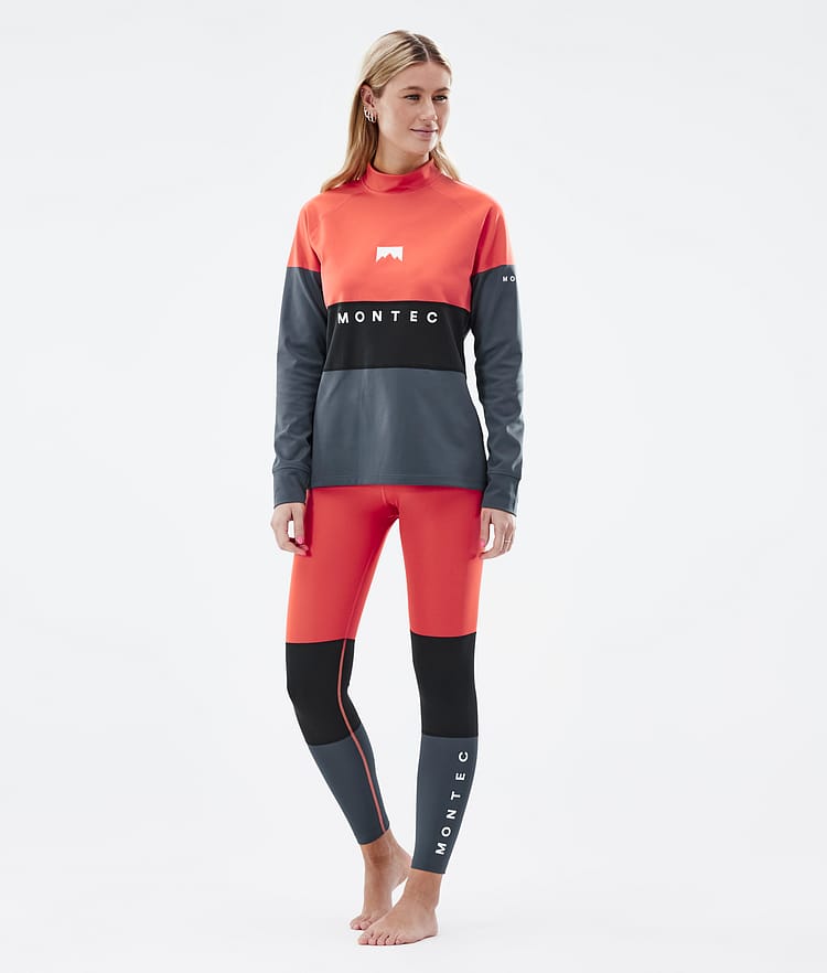 Alpha W Base Layer Top Women Coral/Black/Metal Blue