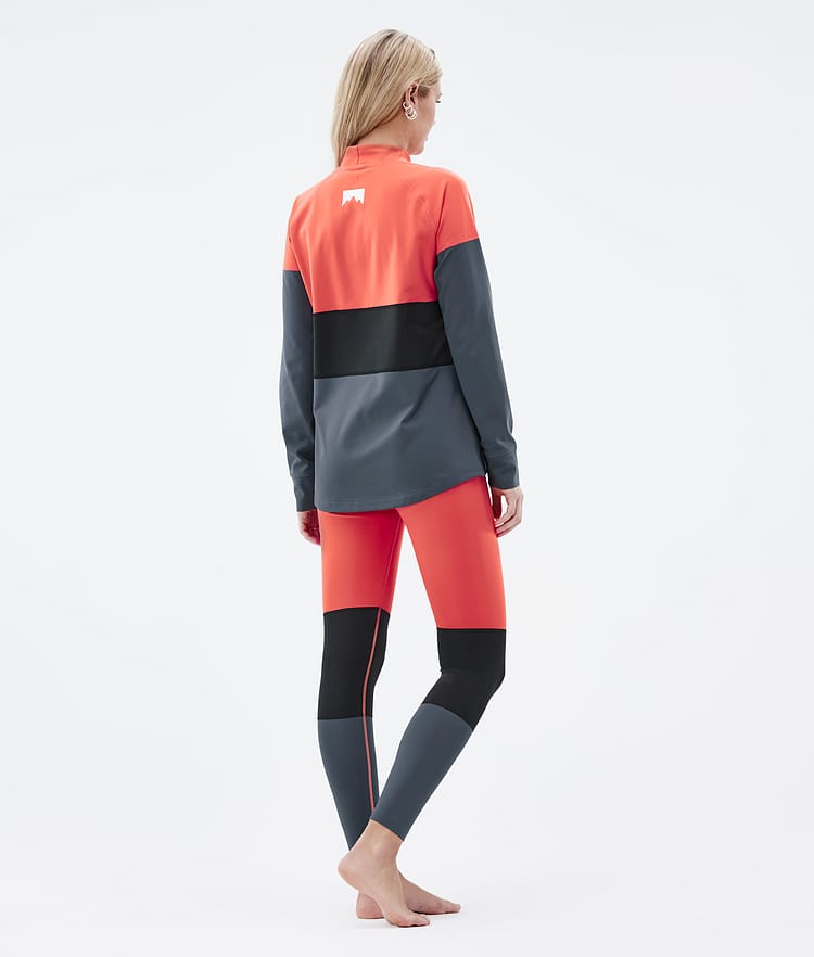 Alpha W Base Layer Top Women Coral/Black/Metal Blue