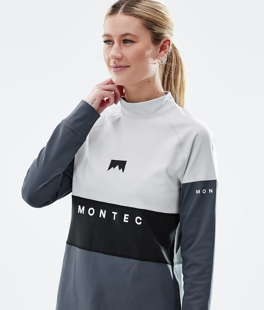 Alpha W Base Layer Top Women Light Grey/Black/Metal Blue