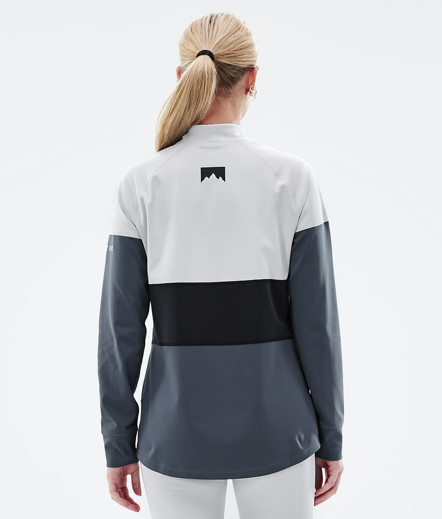 Alpha W Base Layer Top Women Light Grey/Black/Metal Blue