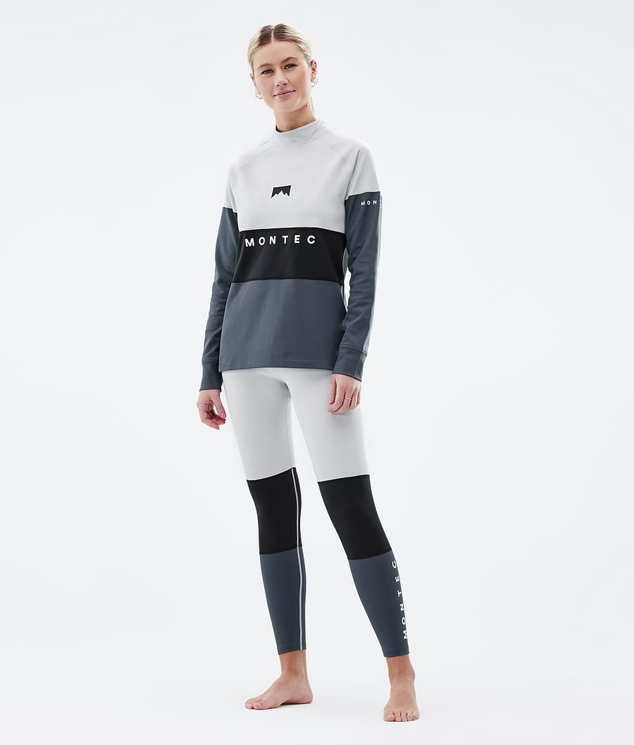 Alpha W Base Layer Top Women Light Grey/Black/Metal Blue
