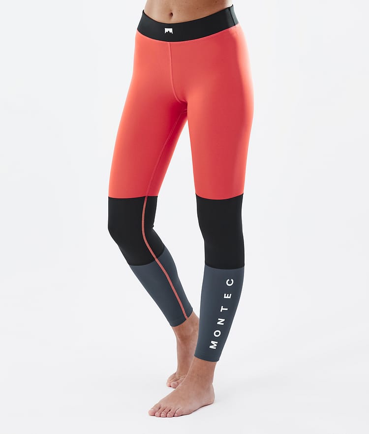 Alpha W Base Layer Pant Women Coral/Black/Metal Blue