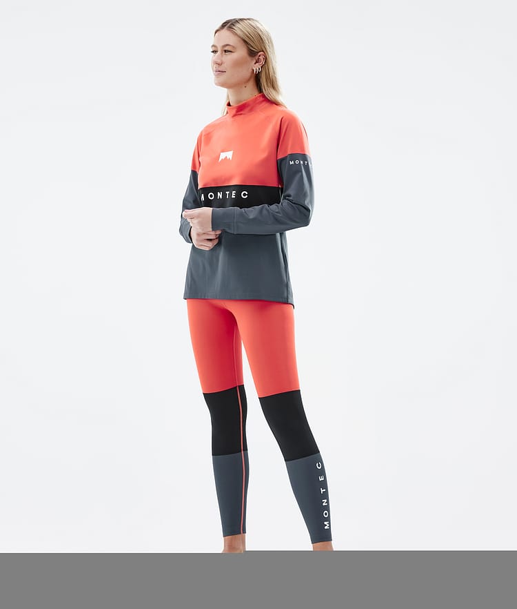 Alpha W Baselayer tights Dame Coral/Black/Metal Blue