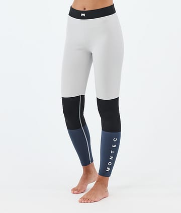 Alpha W Pantaloni Termici Donna Light Grey/Black/Metal Blue