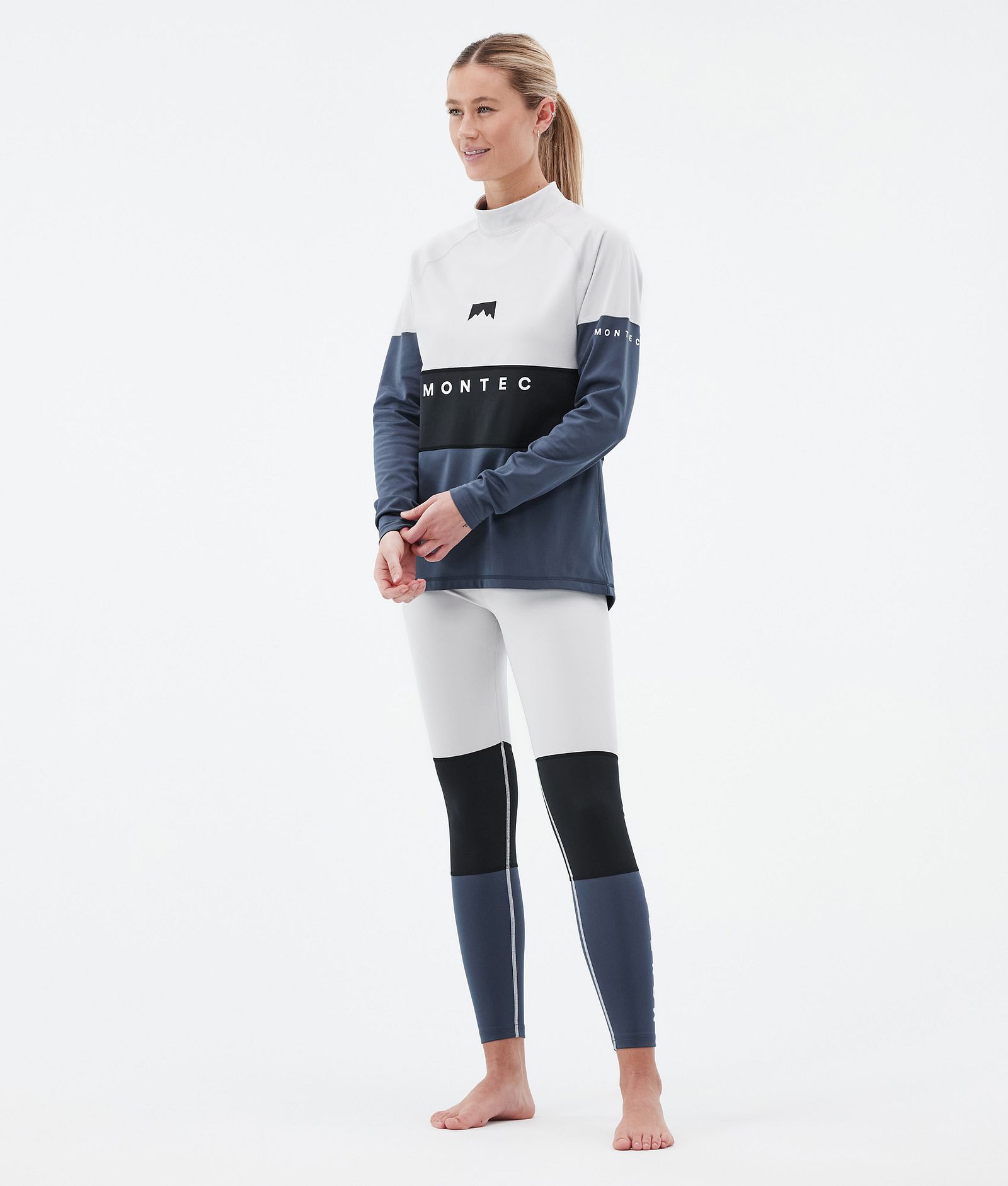 Alpha W Baselayer tights Dame Light Grey/Black/Metal Blue, Billede 3 af 7