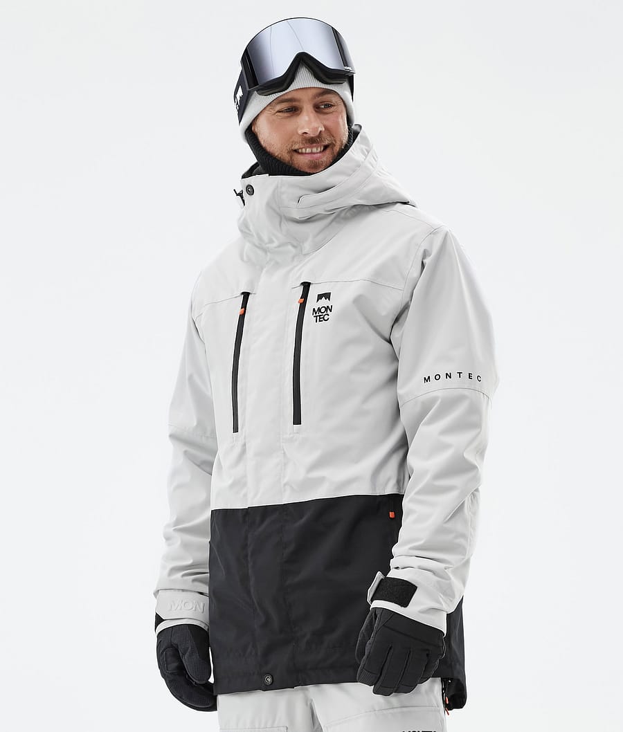 Fawk Snowboard Jacket Men Light Grey/Black Renewed