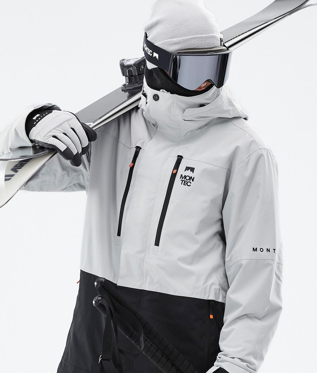 Fawk Ski Jacket Men Light Grey/Black