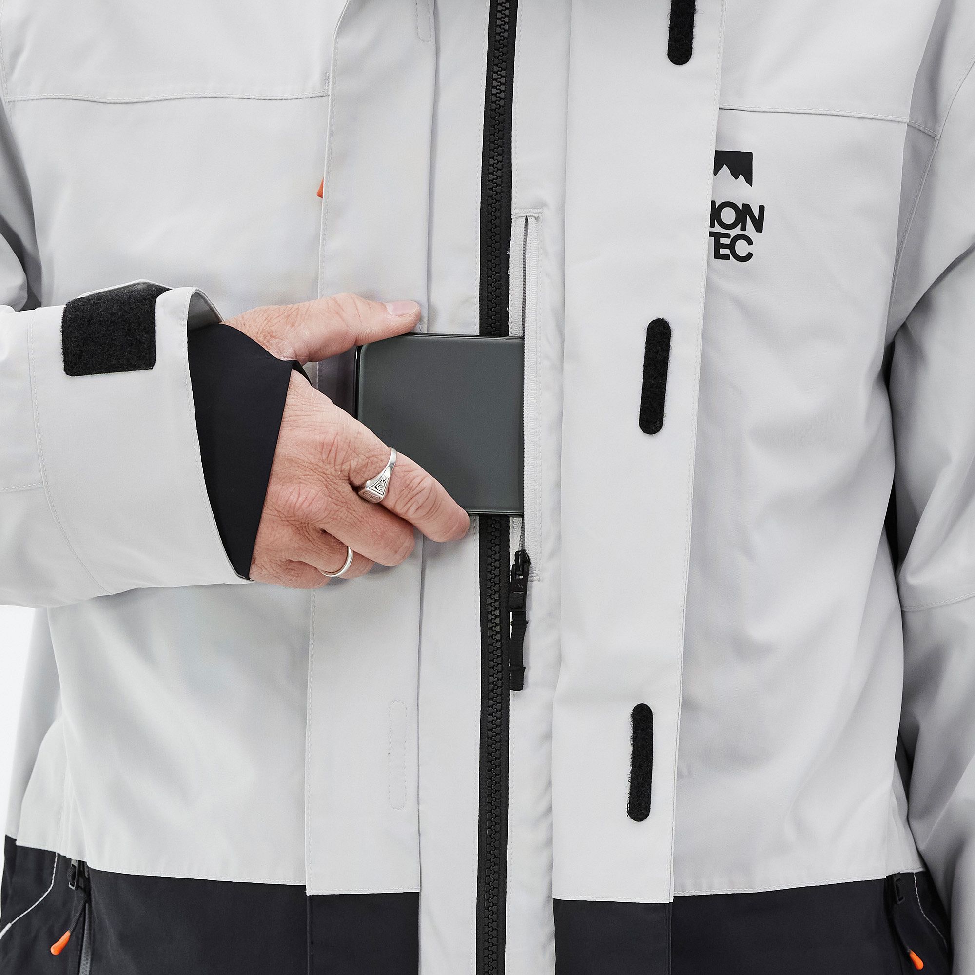 Montec Fawk Ski Jacket Men Light Grey/Black | Montecwear CA