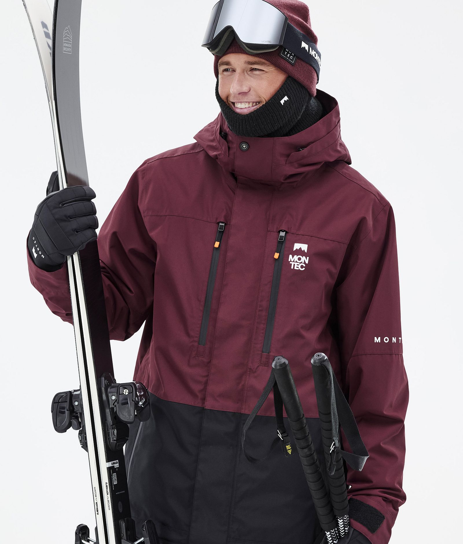 Fawk Ski Jacket Men Burgundy/Black, Image 2 of 10