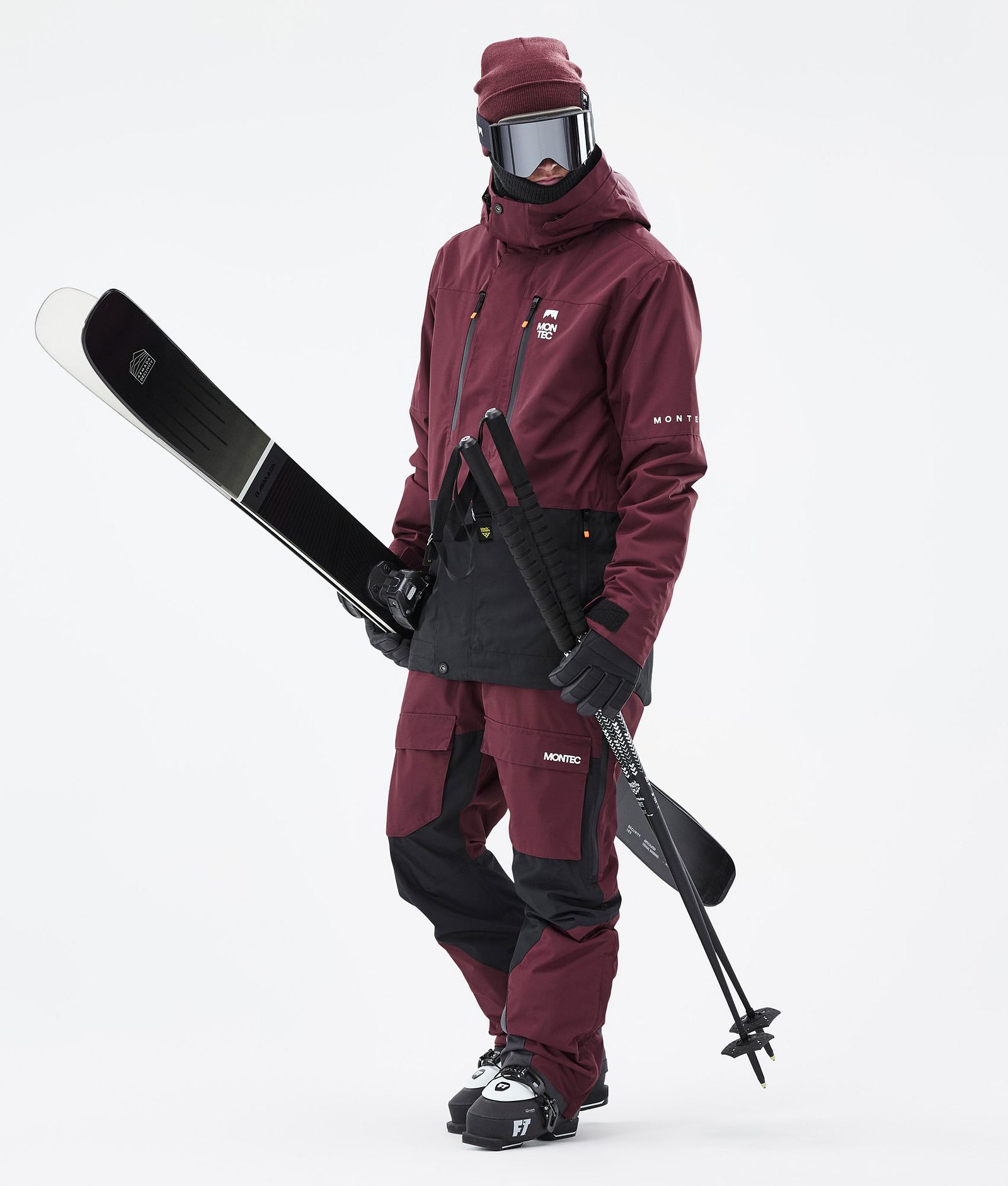 Montec Fawk Ski Jacket Men Burgundy/Black | Montecwear.com