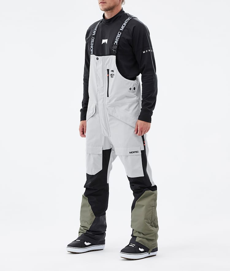 Montec Fawk Pantalones Snowboard Hombre Light Grey/Black/Greenish - Gris