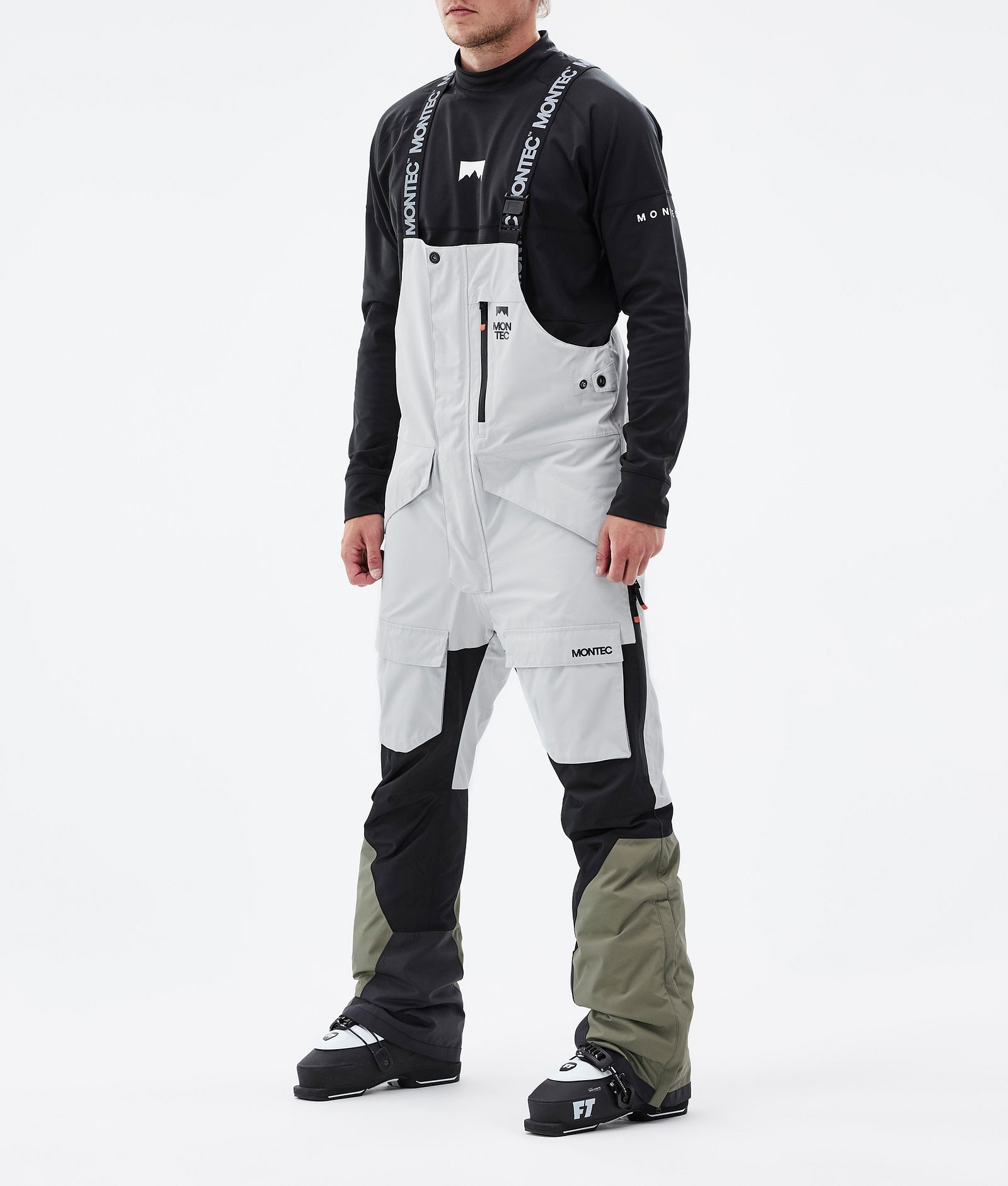 Montec Fawk Ski Pants Men Light Grey/Black/Greenish | Montecwear.com