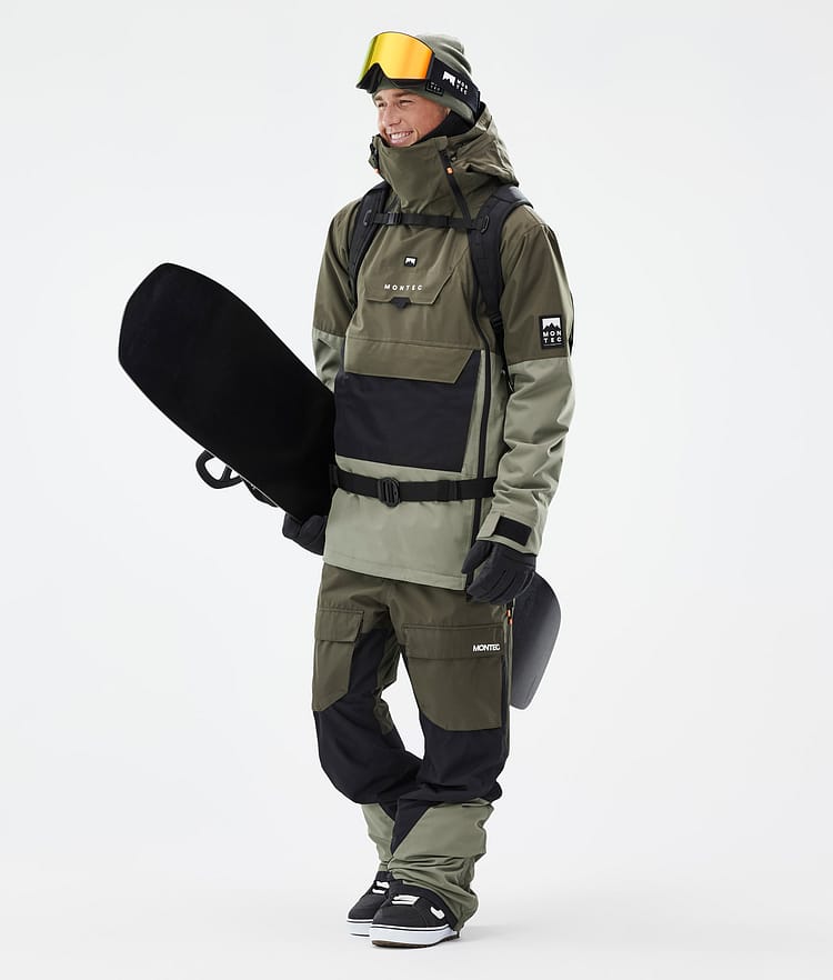 Montec Fawk Pantaloni Snowboard Uomo Olive Green/Black/Greenish - Verde