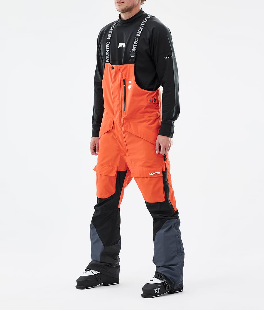 Fawk Pantalon de Ski Homme Orange/Black/Metal Blue