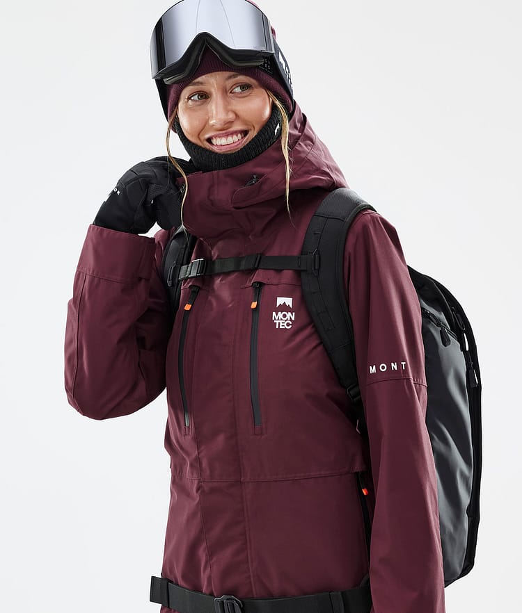 Fawk W Skijakke Dame Burgundy, Billede 2 af 10