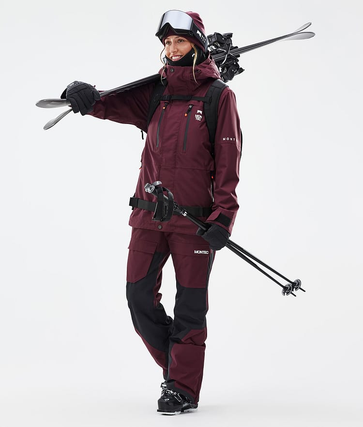 Fawk W Skijakke Dame Burgundy, Billede 3 af 10