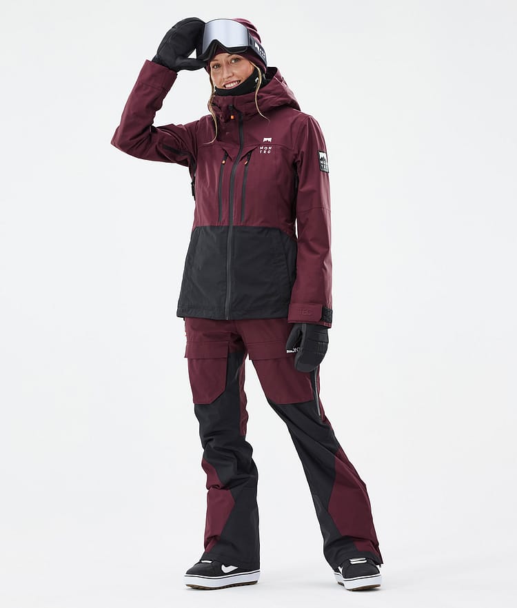 Moss W Snowboardjakke Dame Burgundy/Black Renewed, Billede 3 af 10