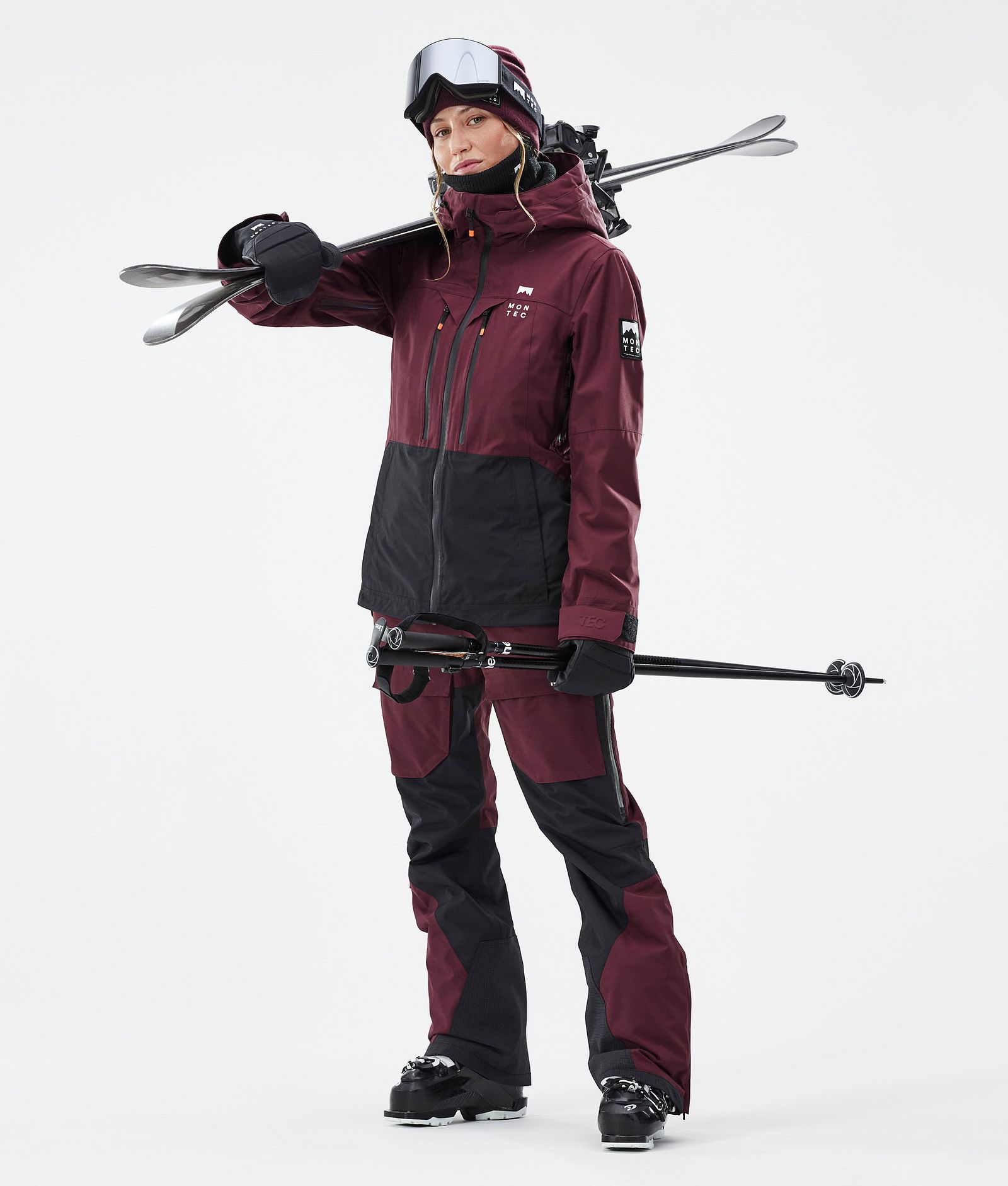 Montec Moss W Ski Jacket Women Burgundy/Black | Montecwear.com