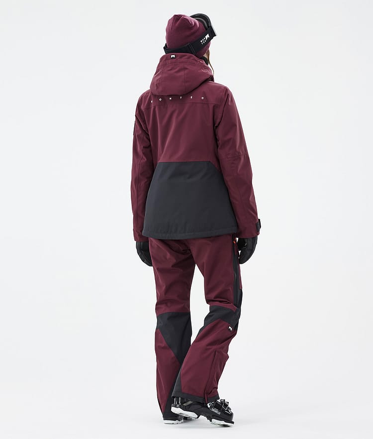 Moss W Veste de Ski Femme Burgundy/Black