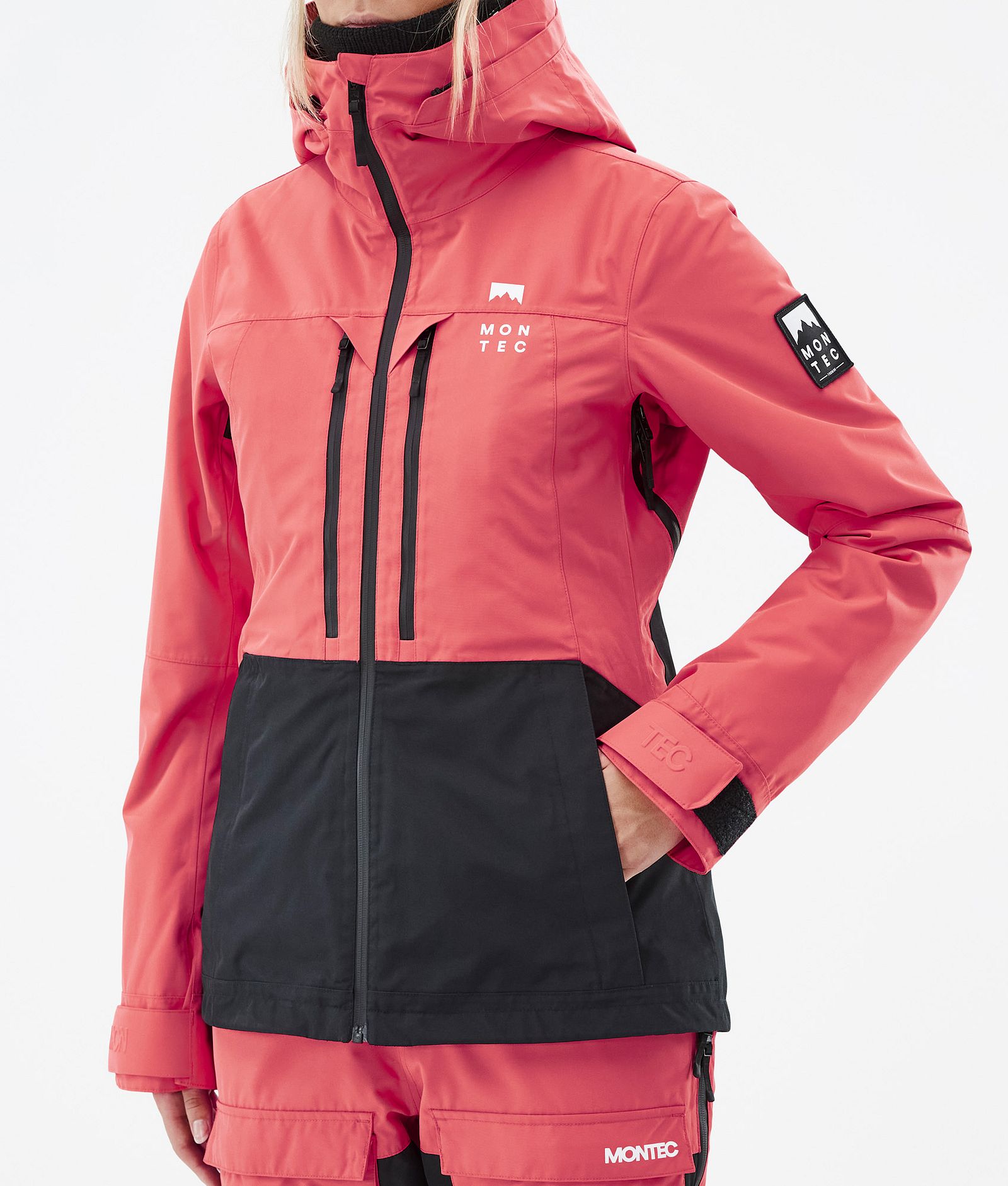 Moss W Veste de Ski Femme Coral/Black, Image 8 sur 10