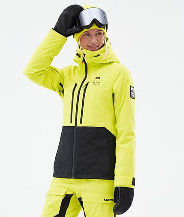 Moss W Snowboardjakke Dame Bright Yellow/Black