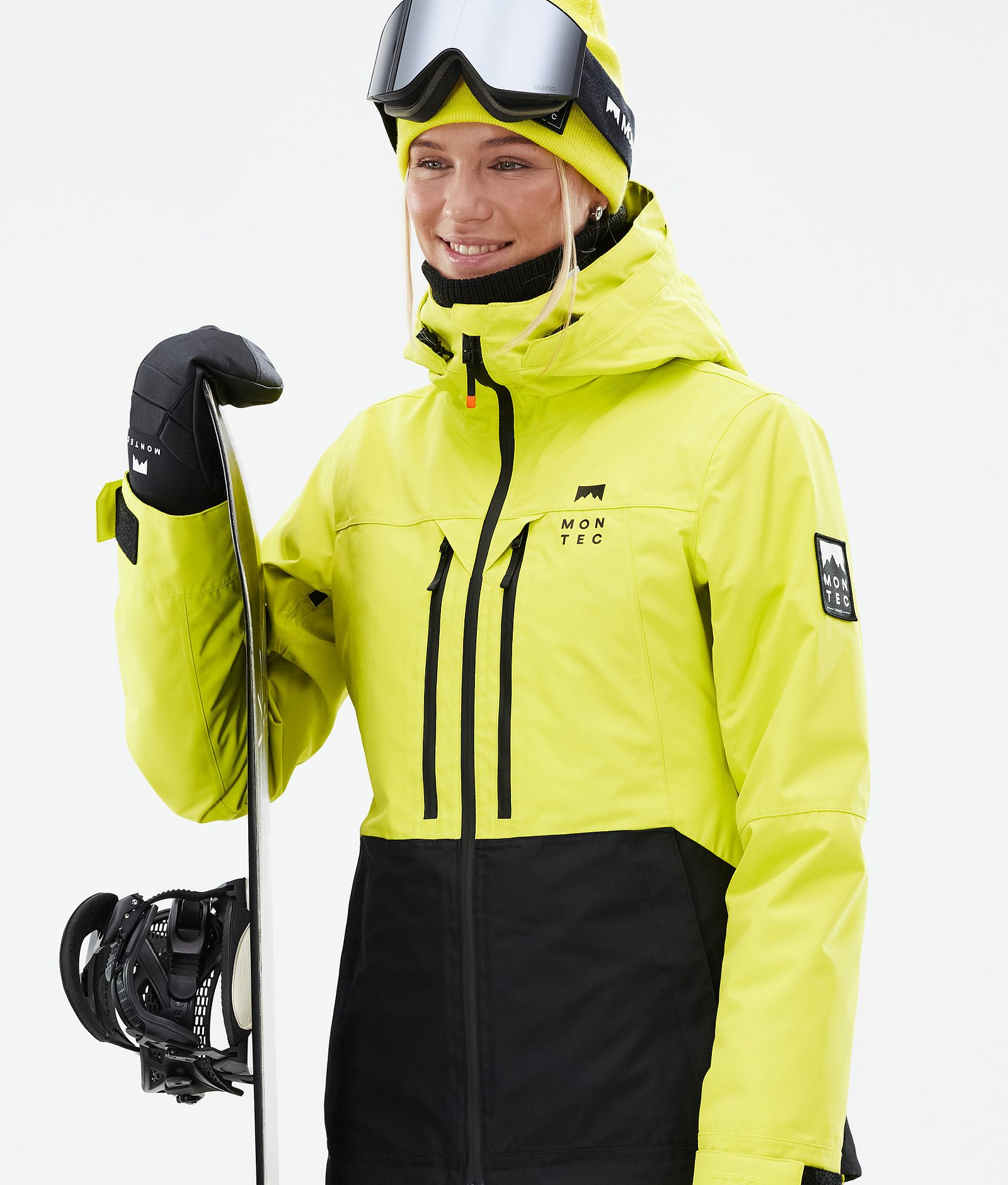 Moss W Snowboardjacka Dam Bright Yellow/Black Renewed, Bild 2 av 10